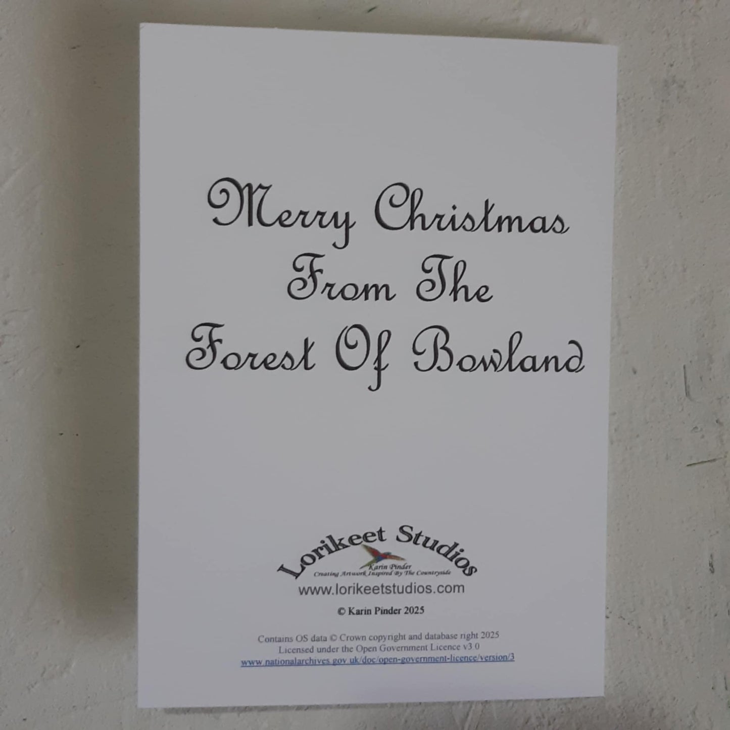 Forest Of Bowland Snow Globe Christmas Map Pack Of Four Greeting Cards