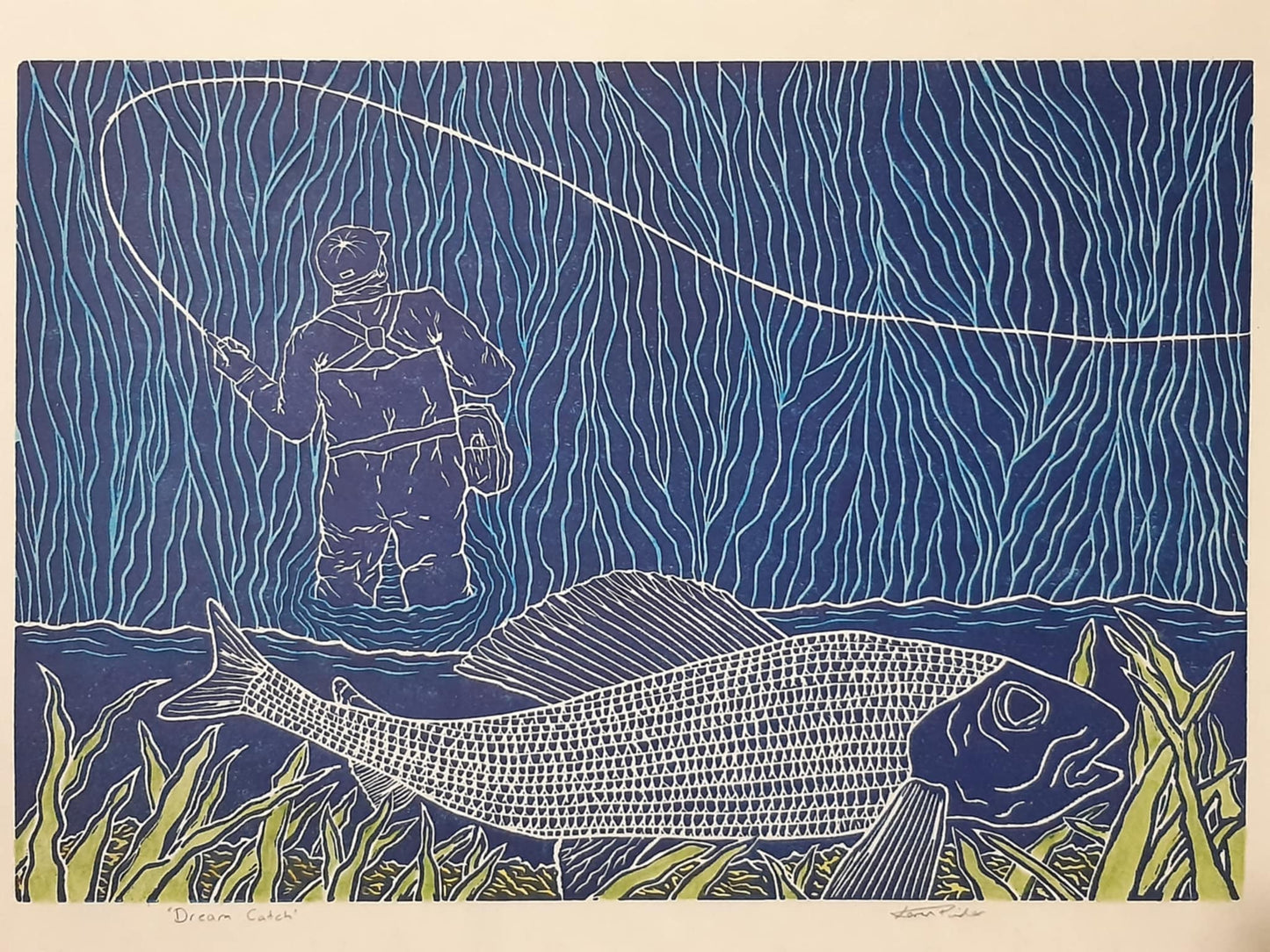 Dream Catch - Original Lino Print Signed