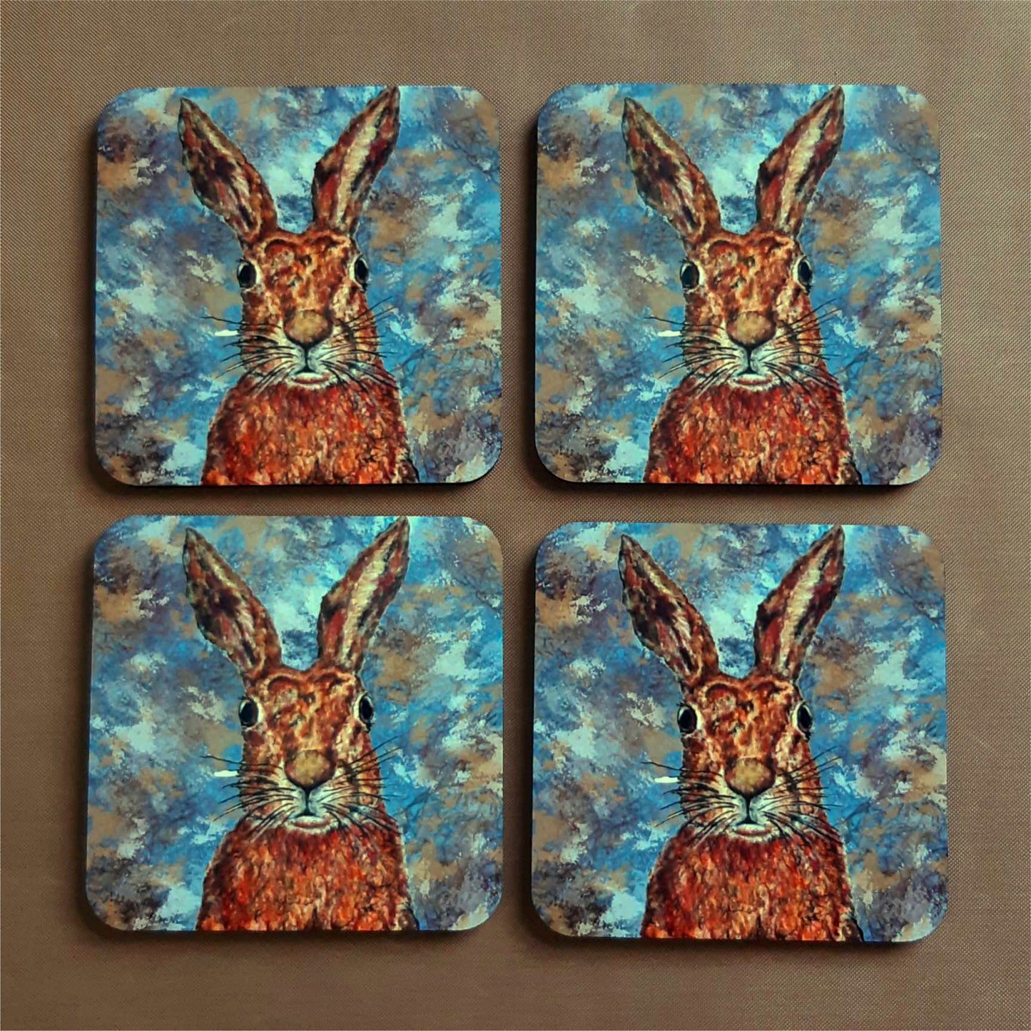 Hare Coaster Single Coaster Or Set Of Four Coasters