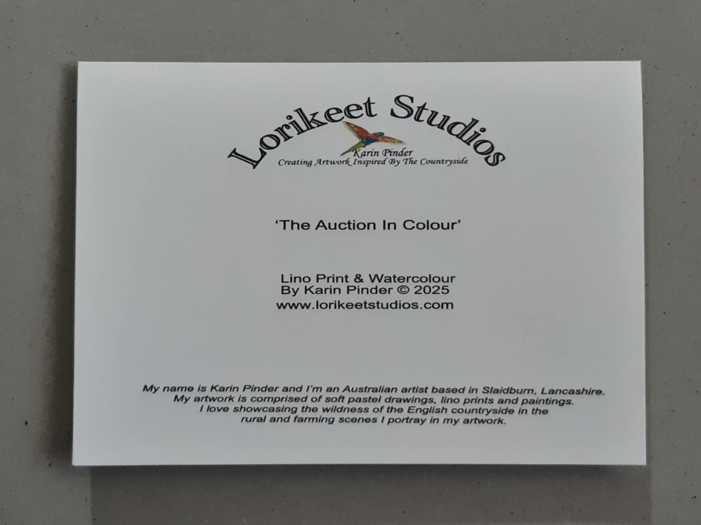 The Auction In Colour 5 x 7 Inch Greeting Card