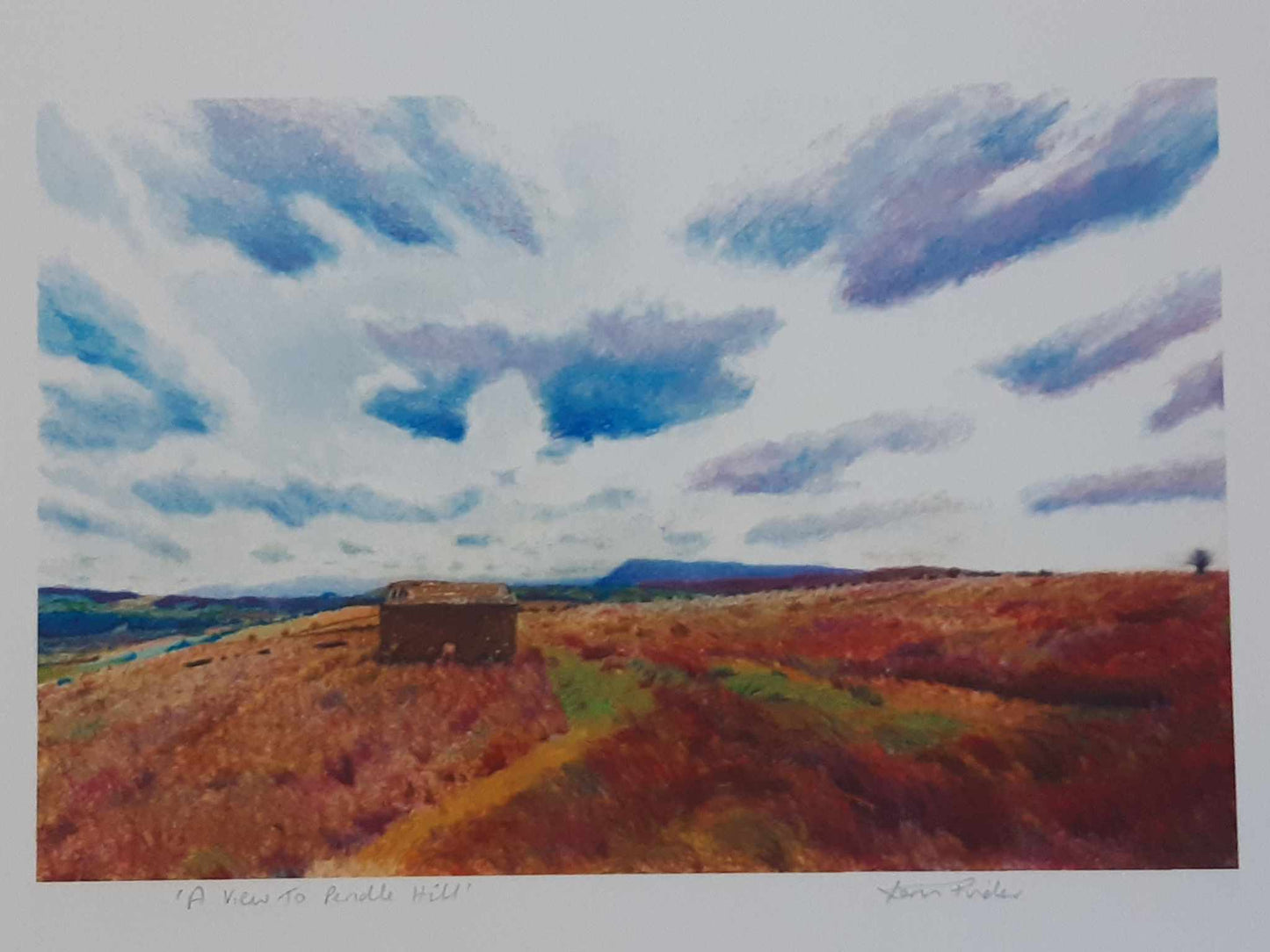 A View To Pendle Hill Lancashire Landscape Wall Art Print