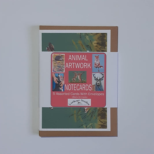Animal Artwork Notecards Set of 5 Assorted Designs A6 Size