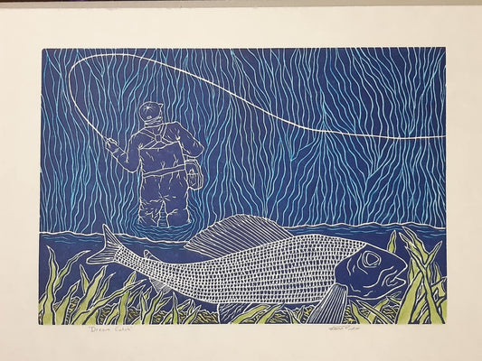 Dream Catch - Original Lino Print Signed