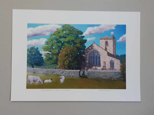 Field To St. Andrew's Church, Slaidburn Lancashire Wall Art Print