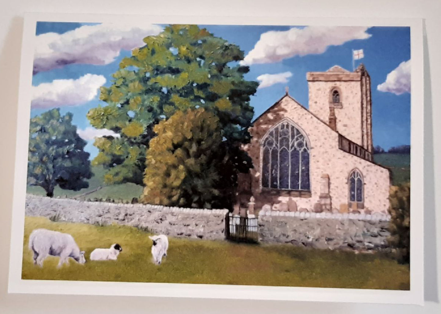 Field To St. Andrew's Church, Slaidburn Lancashire 5 x 7 Inch Greeting Card