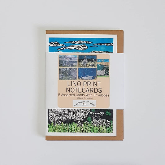 Lino Print Notecards Set of 5 Assorted Designs A6 Size