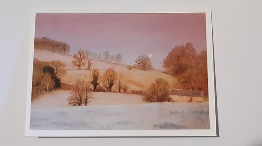 A Slaidburn Winter Dawn 5 x 7 Inch Greeting Card